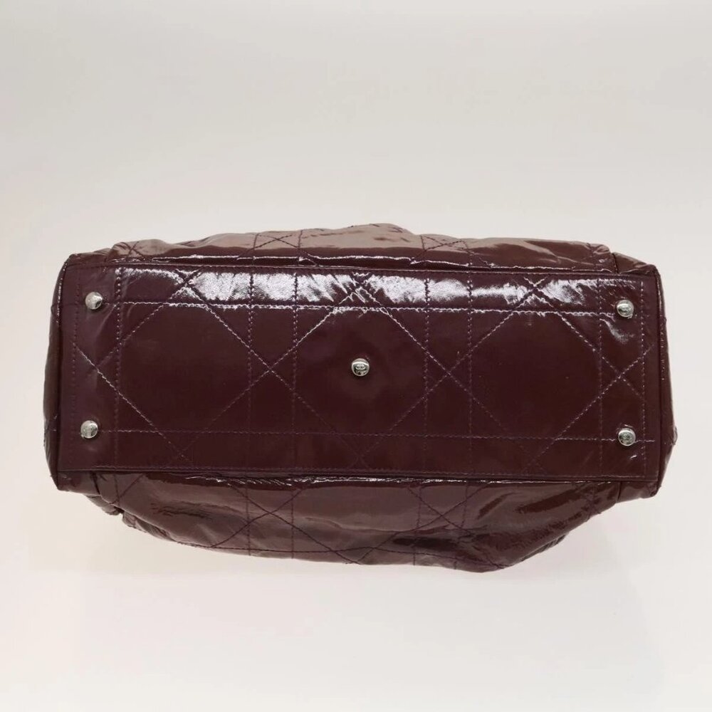 Christian Dior Canage Chain Tote Bag Patent leather Purple Silver Auth 128741 - Picture 7 of 16